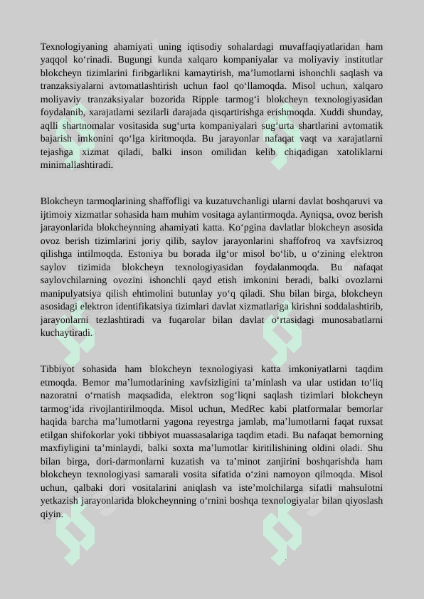Blokcheyn texnologiyalarining axborot xavfsizligidagi roli 4