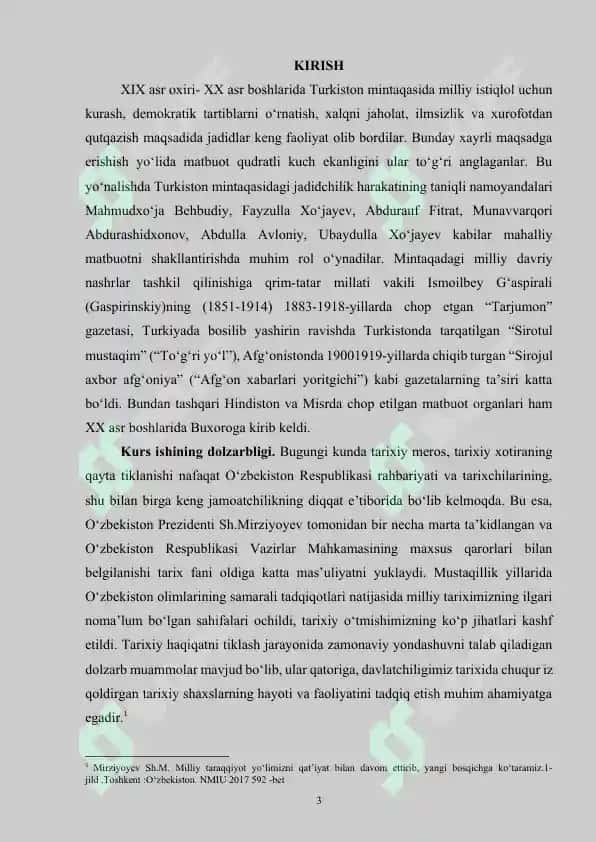 XX asr tarixini yorituvchi manbalar tavsifi (gazeta va jurnallar misolida) 3