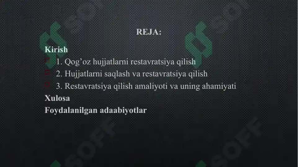 Qog’oz hujjatlarni restavratsiya qilish 2