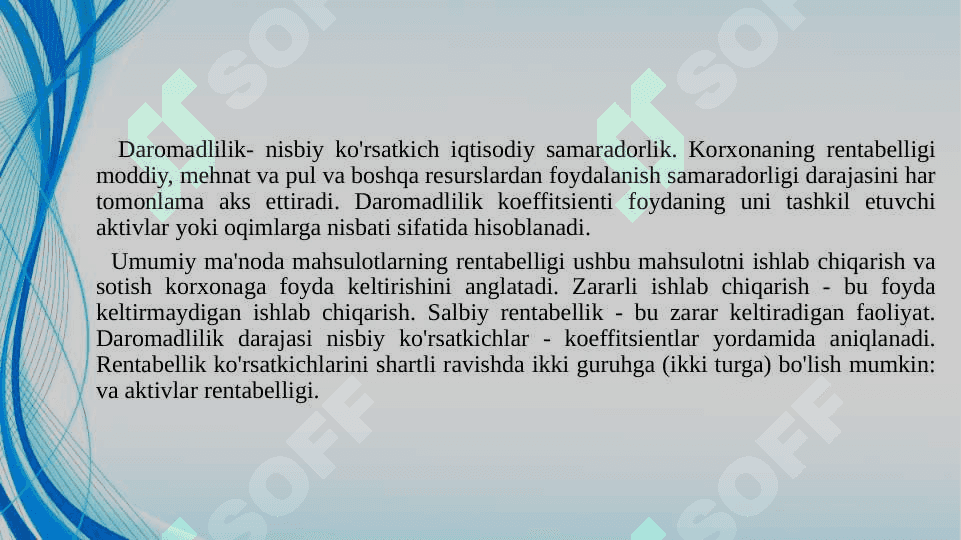 Foyda va rentabellik, ularni oshirishning asosiy yo'llari 2