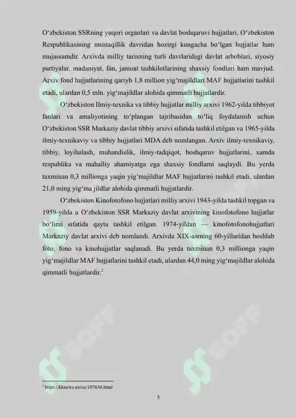 O'zArxiv agentligini tashkil etilishining huquqiy asoslari 5