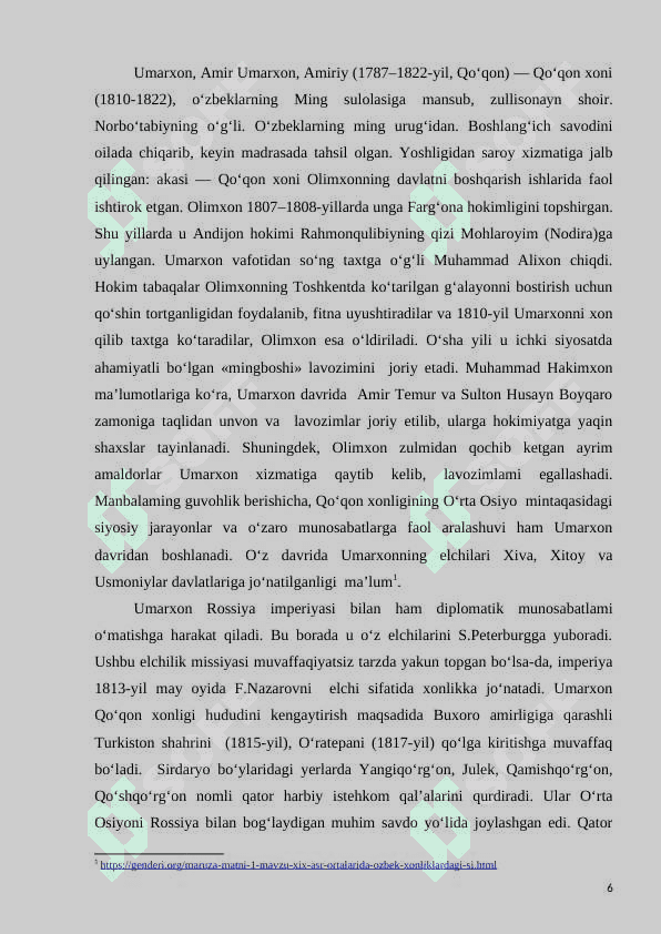 Umarxon davrida Qo‘qon xonligi 6