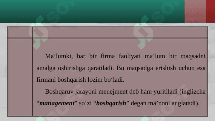 Firmani boshqarish-menejment 2