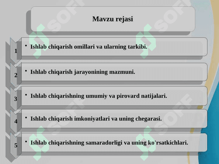 Ishlab chiqarish jarayoni va uning natijalari 2