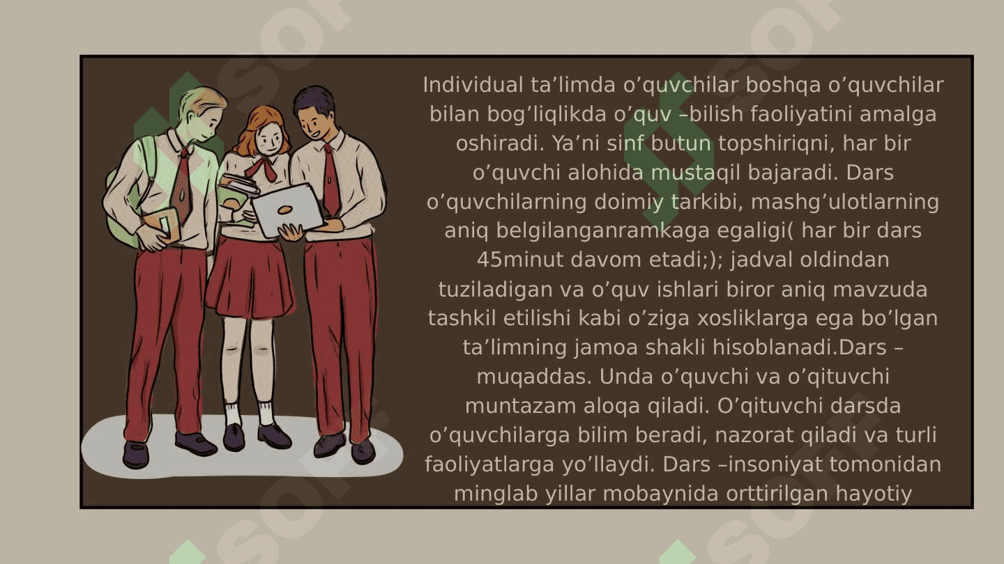 Dars -o'qitishning asosiy shakli sifatida 5