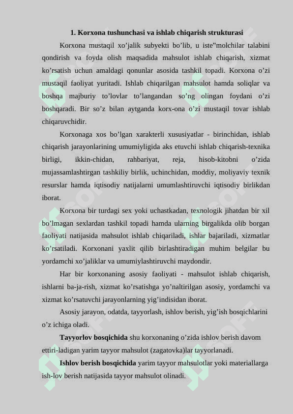 ISHLAB CHIQARISH VA XIZMAT KO'RSATUVCHI KORXONALAR MOLIYAVIY BO’LMAGAN KO’RSATGICHLARNI TALQIN QILISH 2