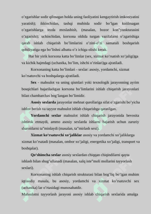 ISHLAB CHIQARISH VA XIZMAT KO'RSATUVCHI KORXONALAR MOLIYAVIY BO’LMAGAN KO’RSATGICHLARNI TALQIN QILISH 4