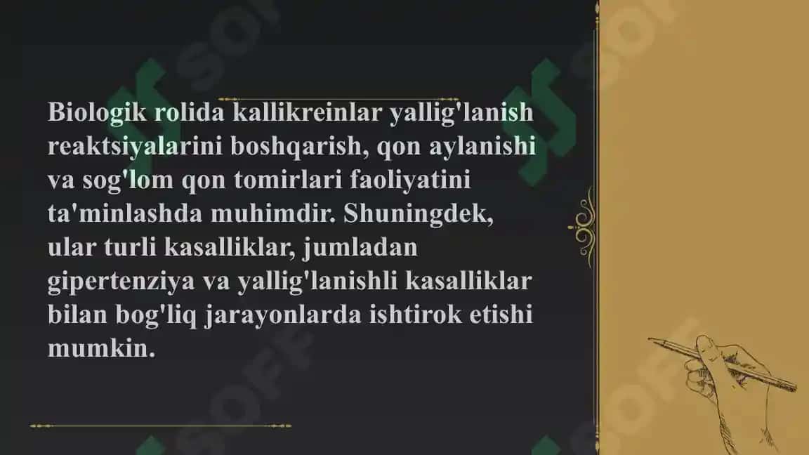 Kallikrein-kinin tizimi, klinik ahamiyati 7
