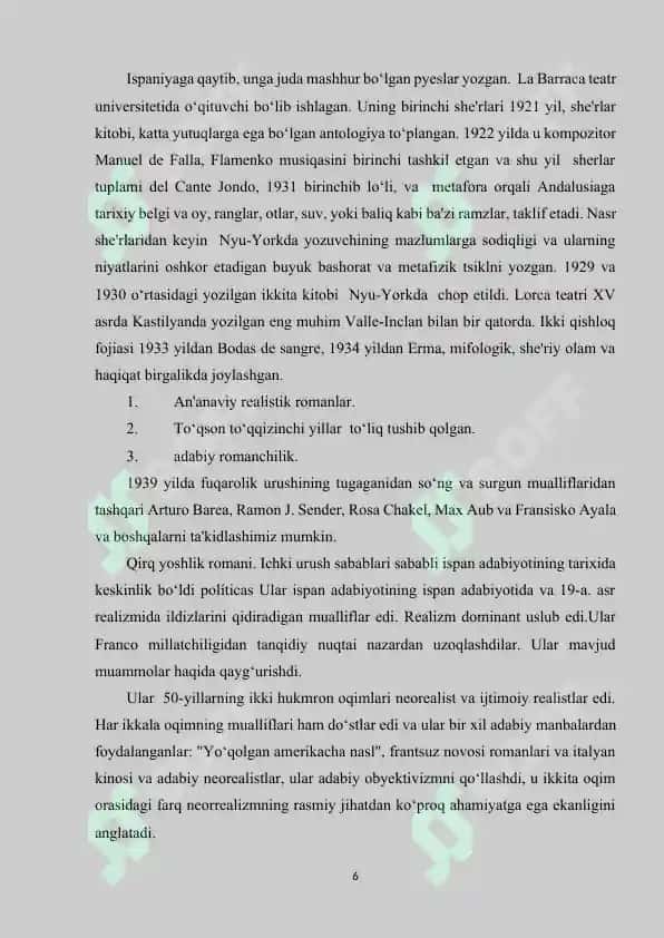Realiyalarning Ispan tilida lingvistik va lingvokulturologik taxlili 6