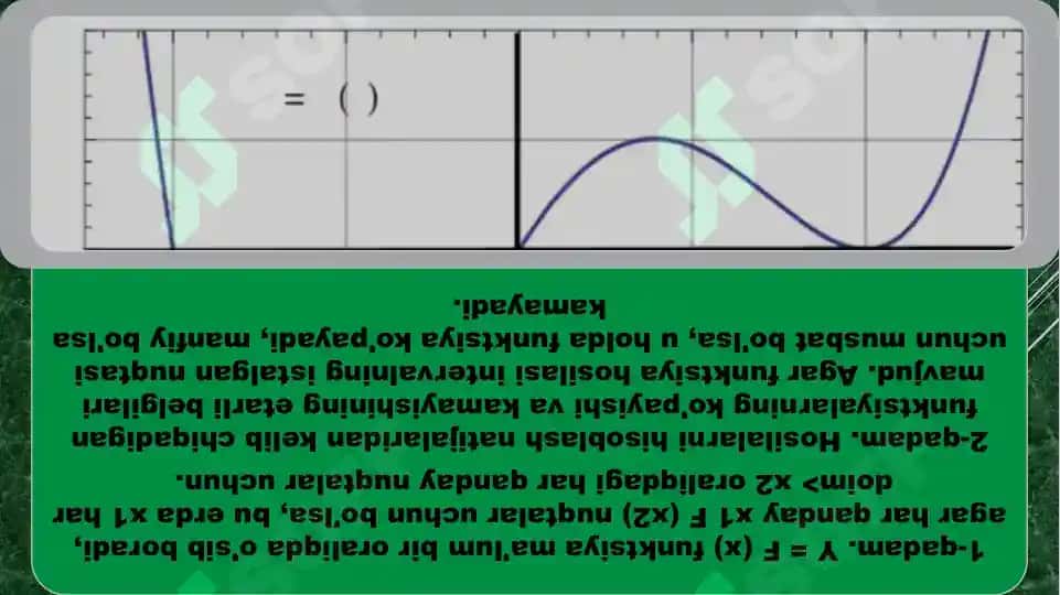 Funksiyaning oʻsish va kamayishi 3