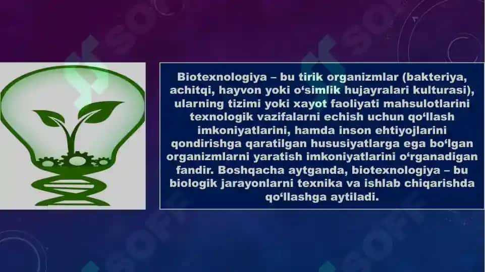 Farmasevtik biotexnologiya va kimyo sanoati biotexnologiyasida biologik fanlar 3