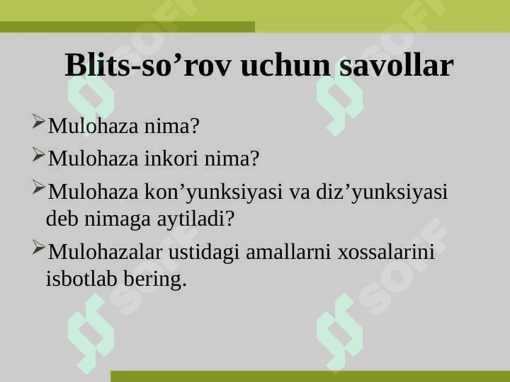 Fikr mulohaza va predikstlar 4