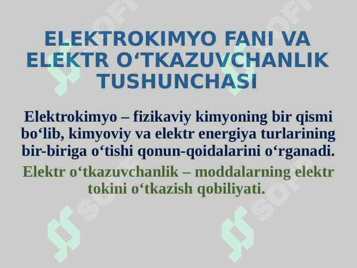 ELEKTROKIMYO – TIBBIYOTDA ELEKTRODIAGNOSTIKA  ASOSI SIFATIDA. ELEKTROKIMYOVIY DAVOLASH USULLARI. 2