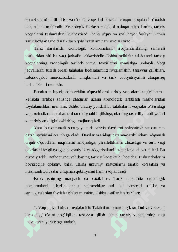 Tarix darslarida xronologik koʻnikmalarni shakllantirish usullari 3