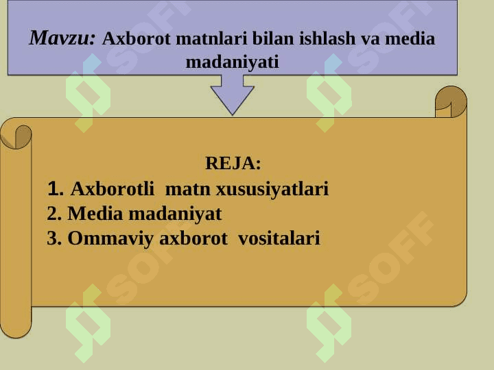 Axborot matnlari bilan ishlash va media madaniyati 2