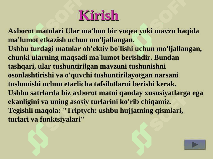 Axborot matnlari bilan ishlash va media madaniyati 6