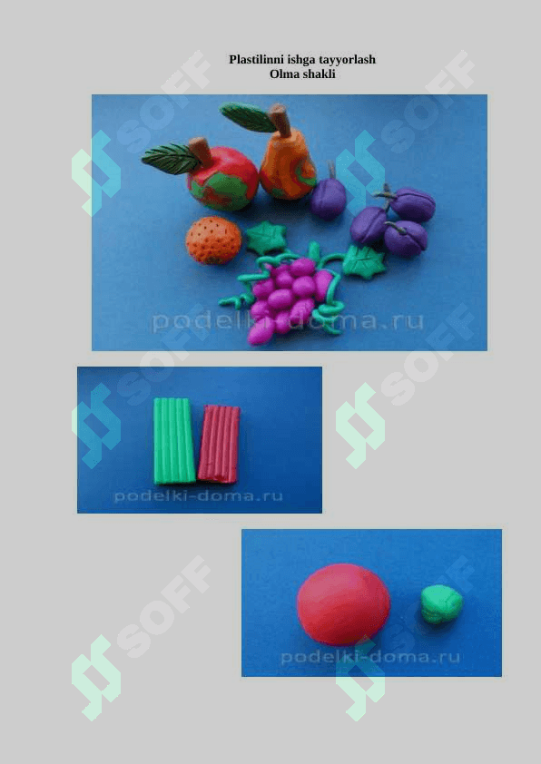 Plastilindan mevalar shaklini yasash 2