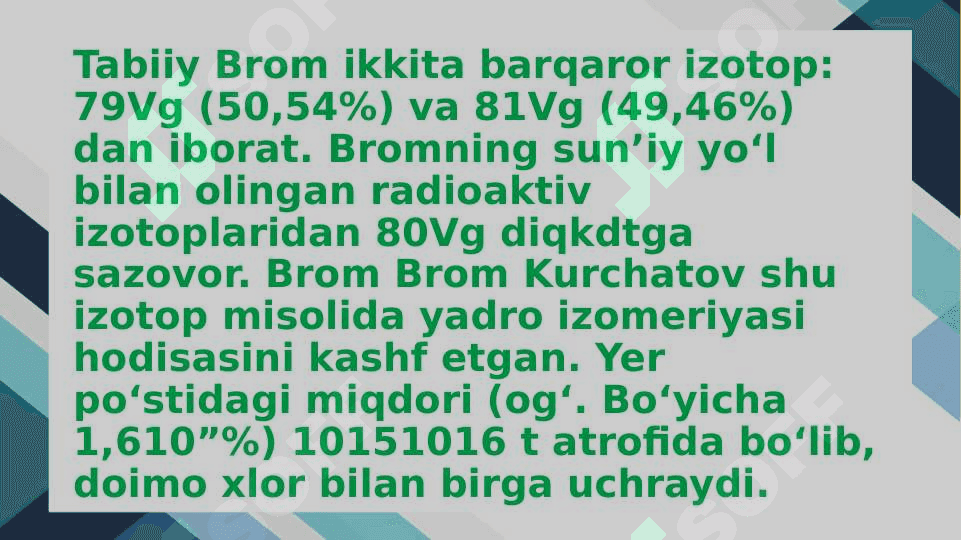 Brom, Yod va ularning xossalari, birikmalari 4
