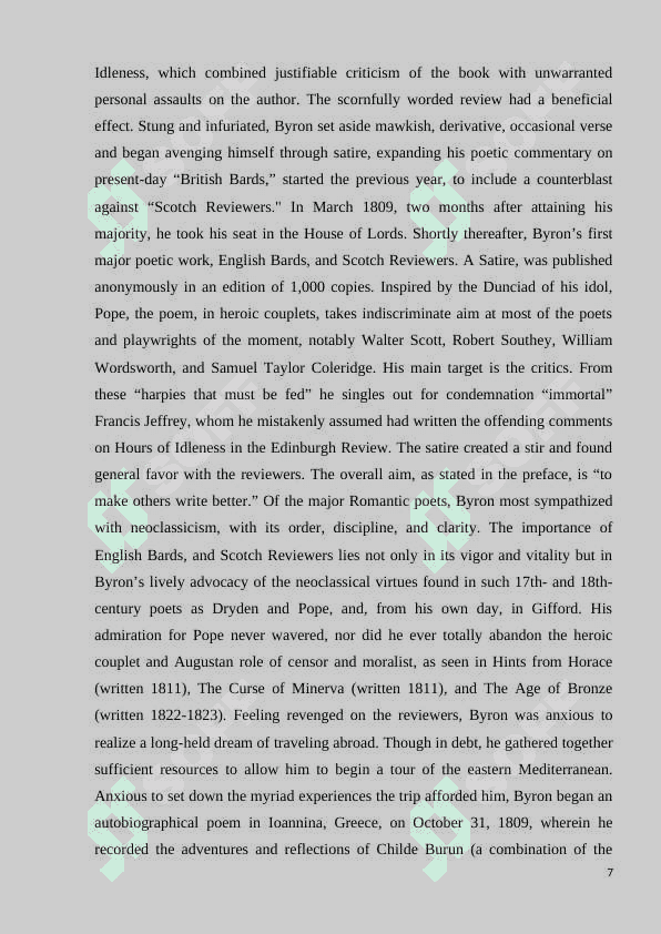 God-fighting and oppressive motives of the philosophical drama of J. Byron’s “ Cain ”. (course work) 7