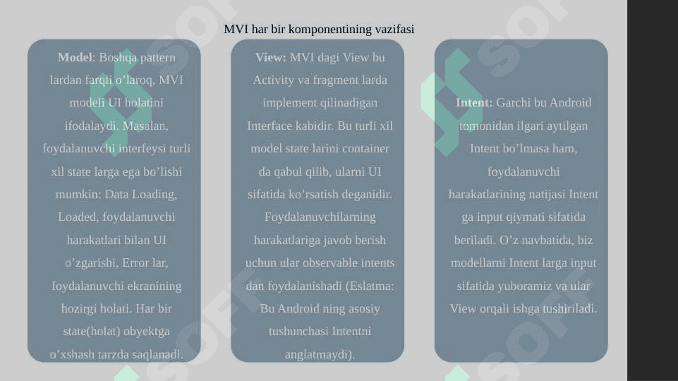 MVVM va MVI shablonlari avfzalligi va kamchiligi 4