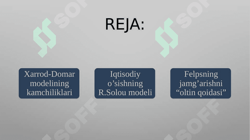 Iqtisodiy o'sishning neoklassik modellari 2