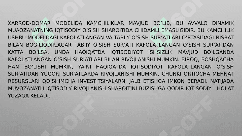 Iqtisodiy o'sishning neoklassik modellari 3