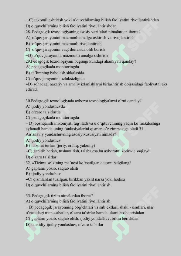 PEDAGOGIK MAHORAT TESTI 2024. 400 TA. 6