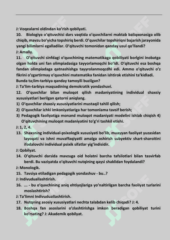 PEDAGOGIK MAHORAT ATTESTATSIYA TO'PLAMI. 2024. 3