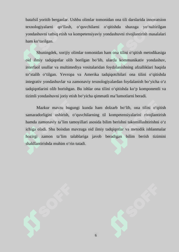 Ona tilini o‘qitish metodikasi faniga doir yondashuv va tamoyillar 6