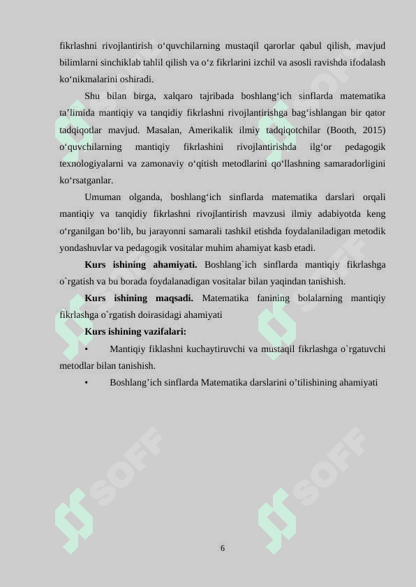 Matematika darslarida boshlang'ich sinf o'quvchilarining mantiqiy va tanqidiy fikrlashlarini rivojlantirish 6