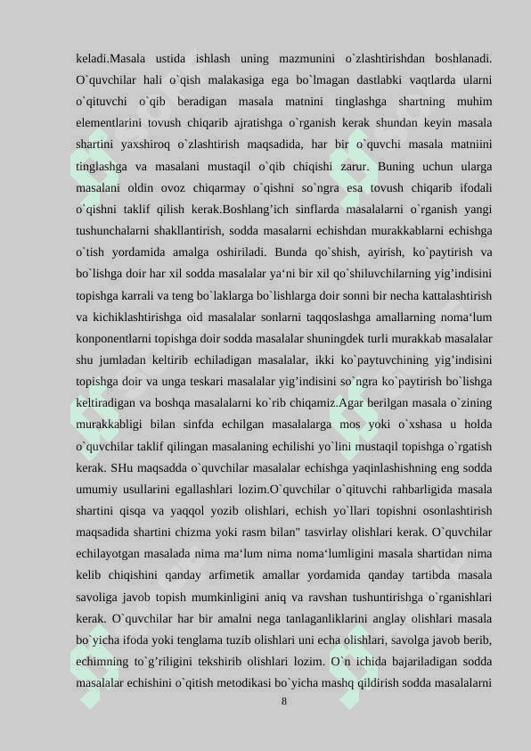 Matematika darslarida boshlang'ich sinf o'quvchilarining mantiqiy va tanqidiy fikrlashlarini rivojlantirish 8