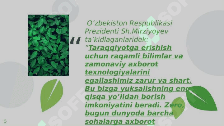 Qishloq xo‘jaligining barcha yo‘nalishlarida raqamlashtirish. Qishloq xo‘jaligi texnikalarini ijaraga berish, sotish bo‘yicha mobil ilovalar 5