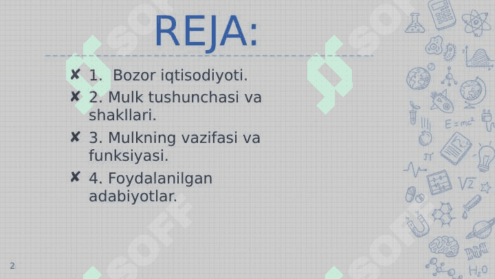 Bozor iqtisodiyoti sharoitida mulkchilik munosabatlari. 2