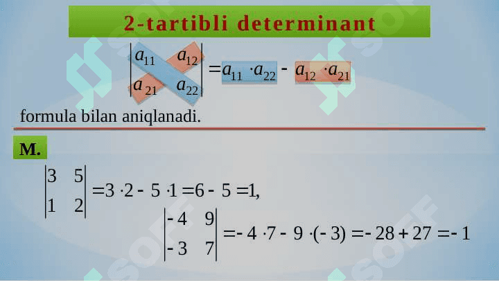 DETERMINANTLAR NAZARIYASI 4