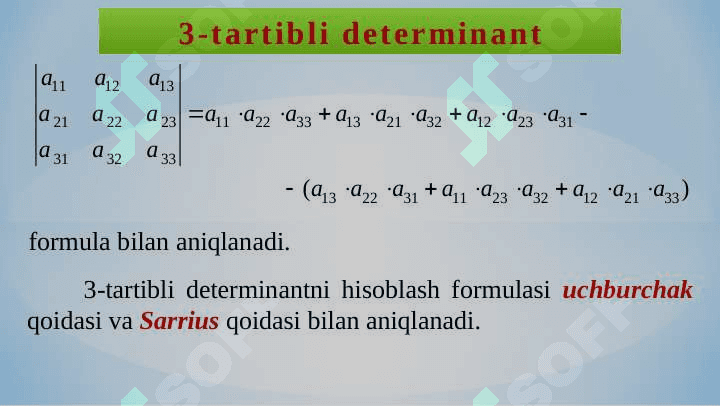DETERMINANTLAR NAZARIYASI 5