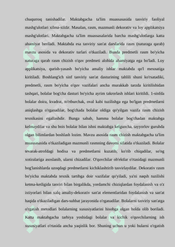 TASVIRIY FAOLIYAT MASHG'ULOTLARIDA BOLALARNI MAKTABGA TAYYORLASH 3