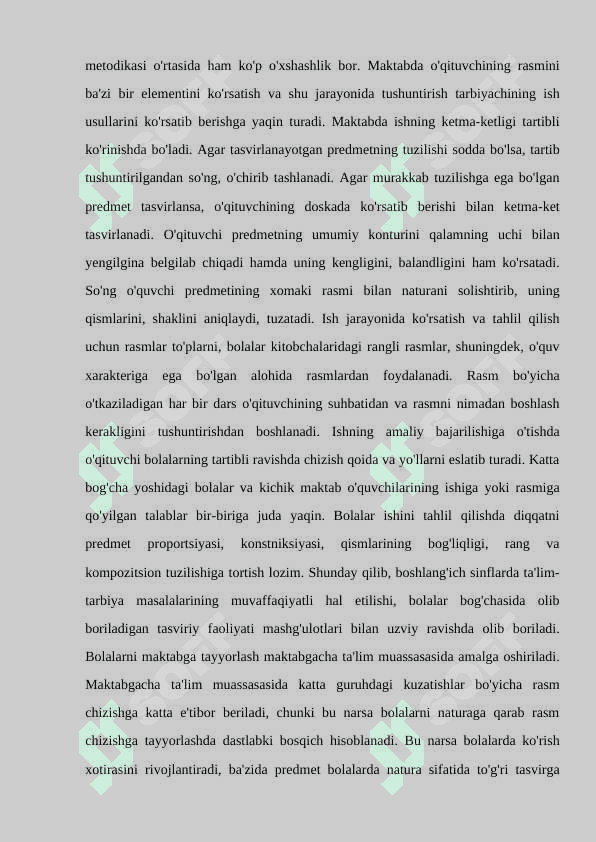 TASVIRIY FAOLIYAT MASHG'ULOTLARIDA BOLALARNI MAKTABGA TAYYORLASH 4