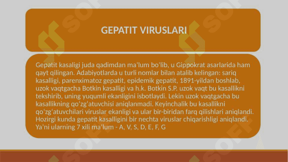 INFEKSION GEPATITLARNI QO'ZG'ATUVCHI VIRUSLAR 2