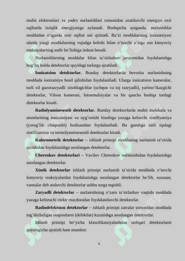 SINTILLYATSION DETEKTOR 5