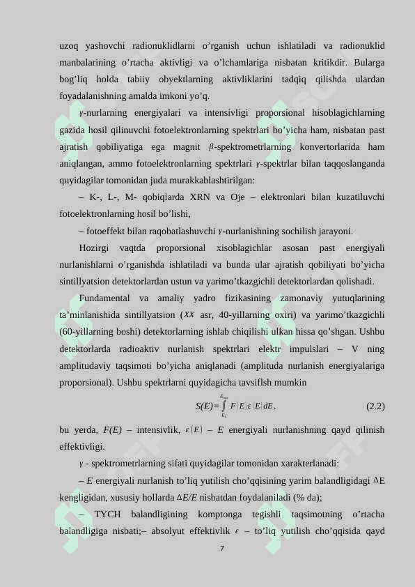 SINTILLYATSION DETEKTOR 7