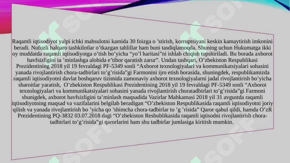Mamlakat iqtisodiyotini rivojlantirishda informatika va raqamli texnologiyalarni oʻrni 3