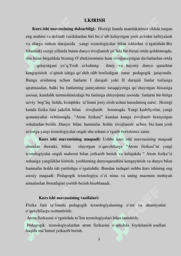 Atom fizikasi” bo`limiga oid mavzularni o`qitishda  pedagogik texnologiyalardan foydalanish usullari 3
