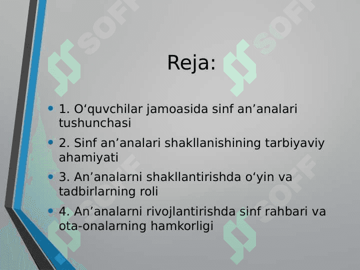 O’quvchilar jamoasida sinf an’analarni shakllantirish yo’llari 2