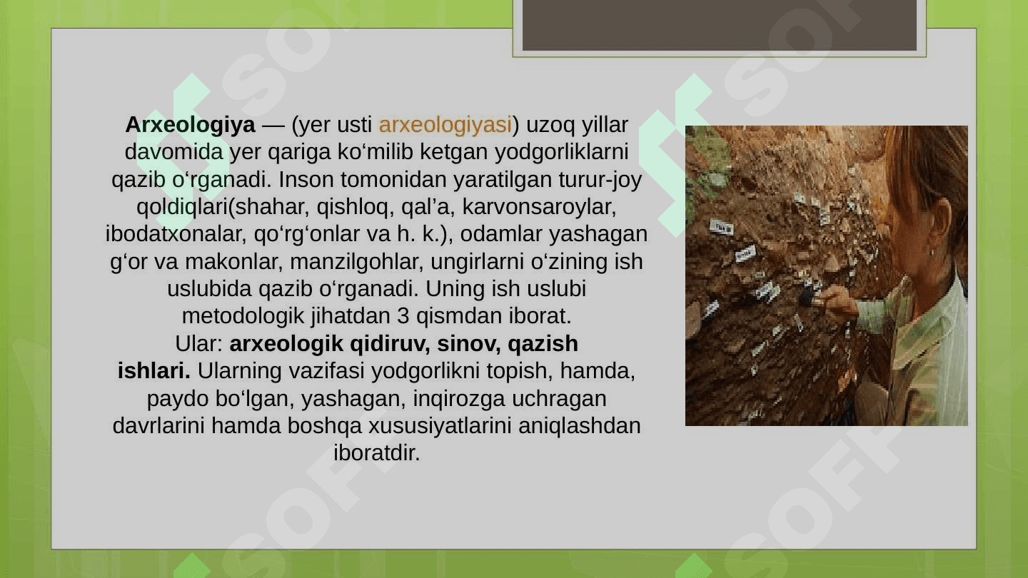 ARXEOLOGIK TADQIQOT TURLARI VA ZAMONAVIY USULLARI 4