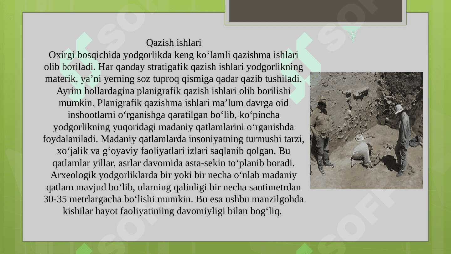 ARXEOLOGIK TADQIQOT TURLARI VA ZAMONAVIY USULLARI 7
