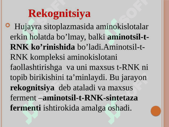 Transkripsiya, translyatsiya va oqsil biosintezi 8