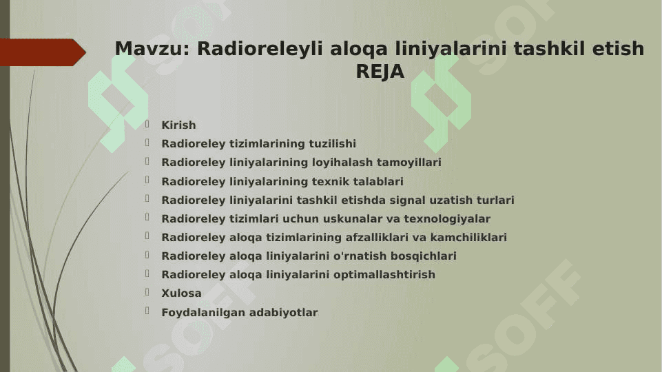 Radioreleyli aloqa liniyalarini tashkil etish 2