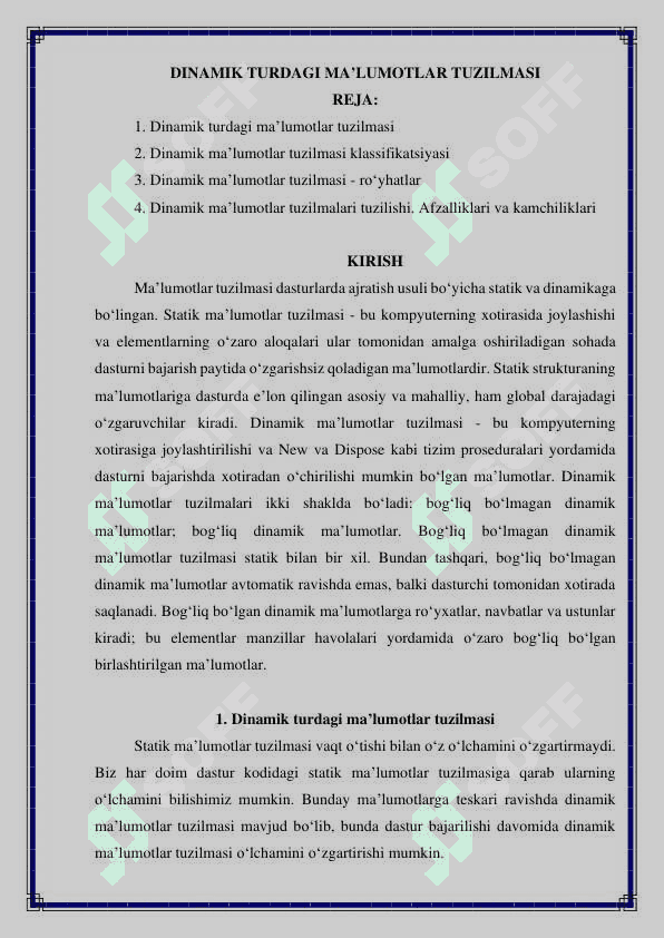 DINAMIK TURDAGI MA’LUMOTLAR TUZILMASI 2