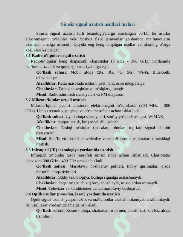 Signallarni simsiz uzatish usullari 7