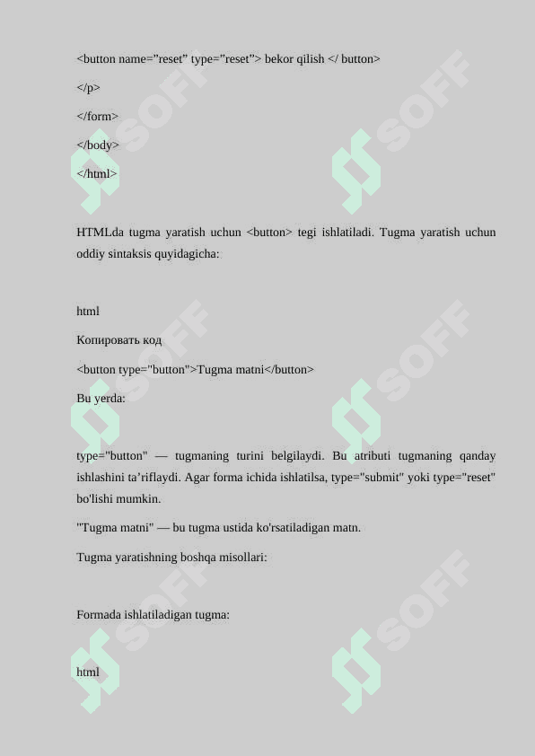 HTMLDA TUGMA YARATISH 8